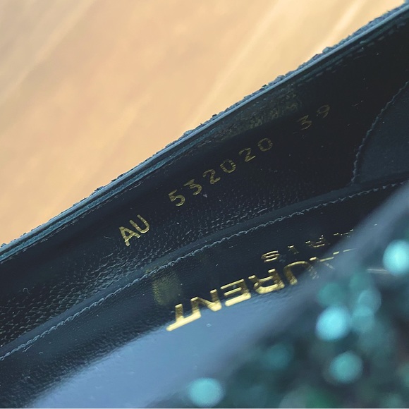 SAINT LAURENT Charlotte Glitter Pumps, 39 - Picture 7 of 10